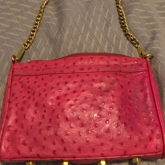 Rebecca Minkoff Pink Ostrich Cross Body Mac Bag - Picture 3 of 4